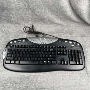 Logitech Elite Keyboard Y-BF38 Wired USB Multimedia Black Silver 867225-0100